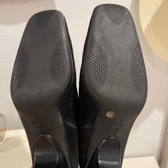 Prada- Black suede booties - Picture 8 of 15